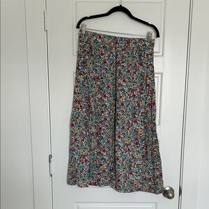 Floral A-Line Midi Skirt in Multicolor